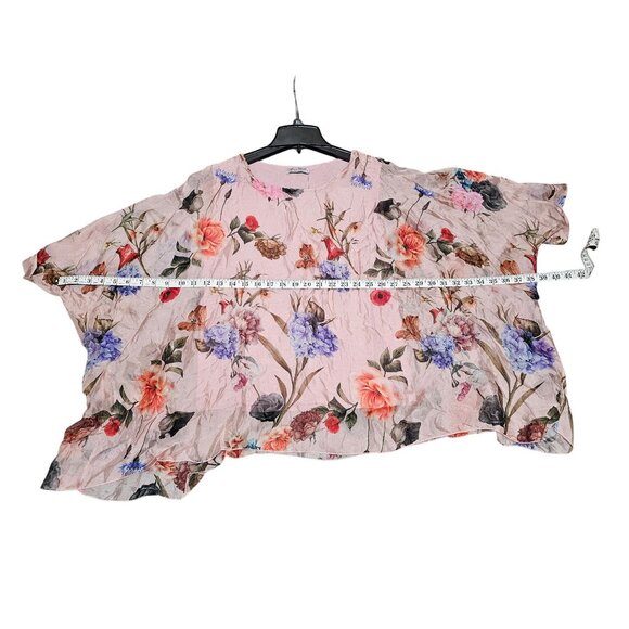 Floral Elena Baldi Poncho Top With Inner Lining Made In Italy Lightweight & Eleg - Picture 9 of 11